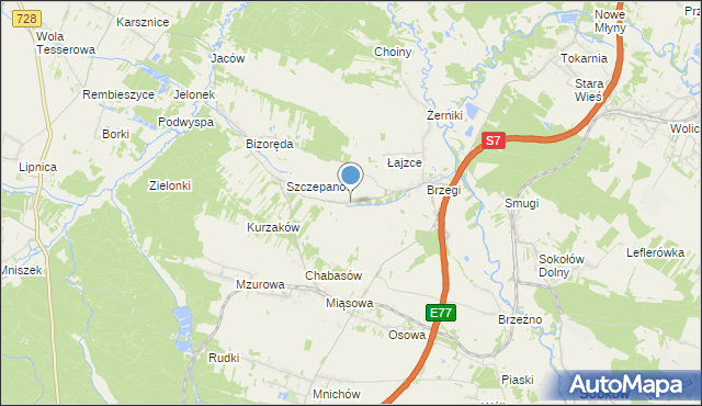 mapa Brzegi Małe, Brzegi Małe na mapie Targeo